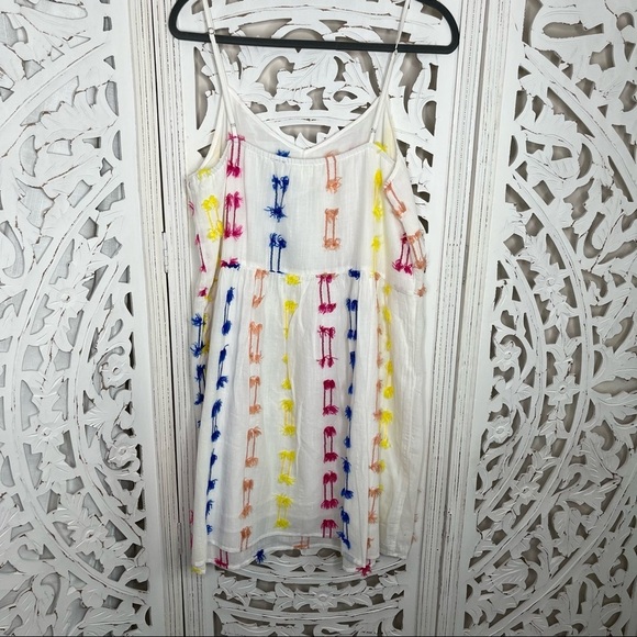 Loft Lou & Gray White & Rainbow Stitched Sundress - Picture 3 of 6